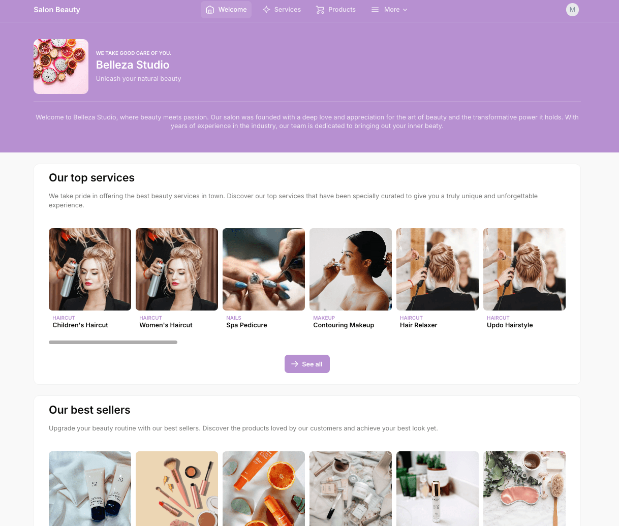 Screenshot of Salon Beauty Glide template